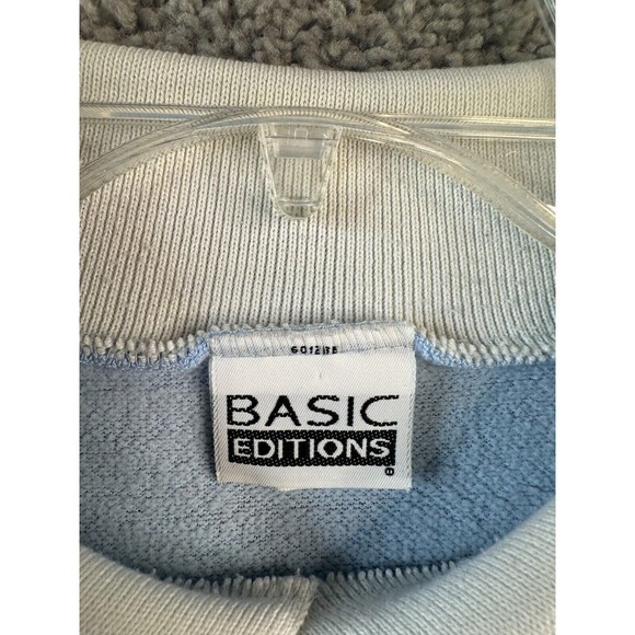 VINTAGE 90s Basic Editions Sweatshirt Womens XL Blue Kittens Cats Grandma * - Picture 4 of 12